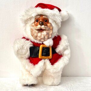 Robert Raikes 1989 Original Santa Christmas Bear Rare Wood Face & Soles Limited